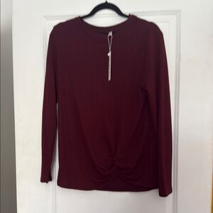Women's Burgundy Long Sleeve Top